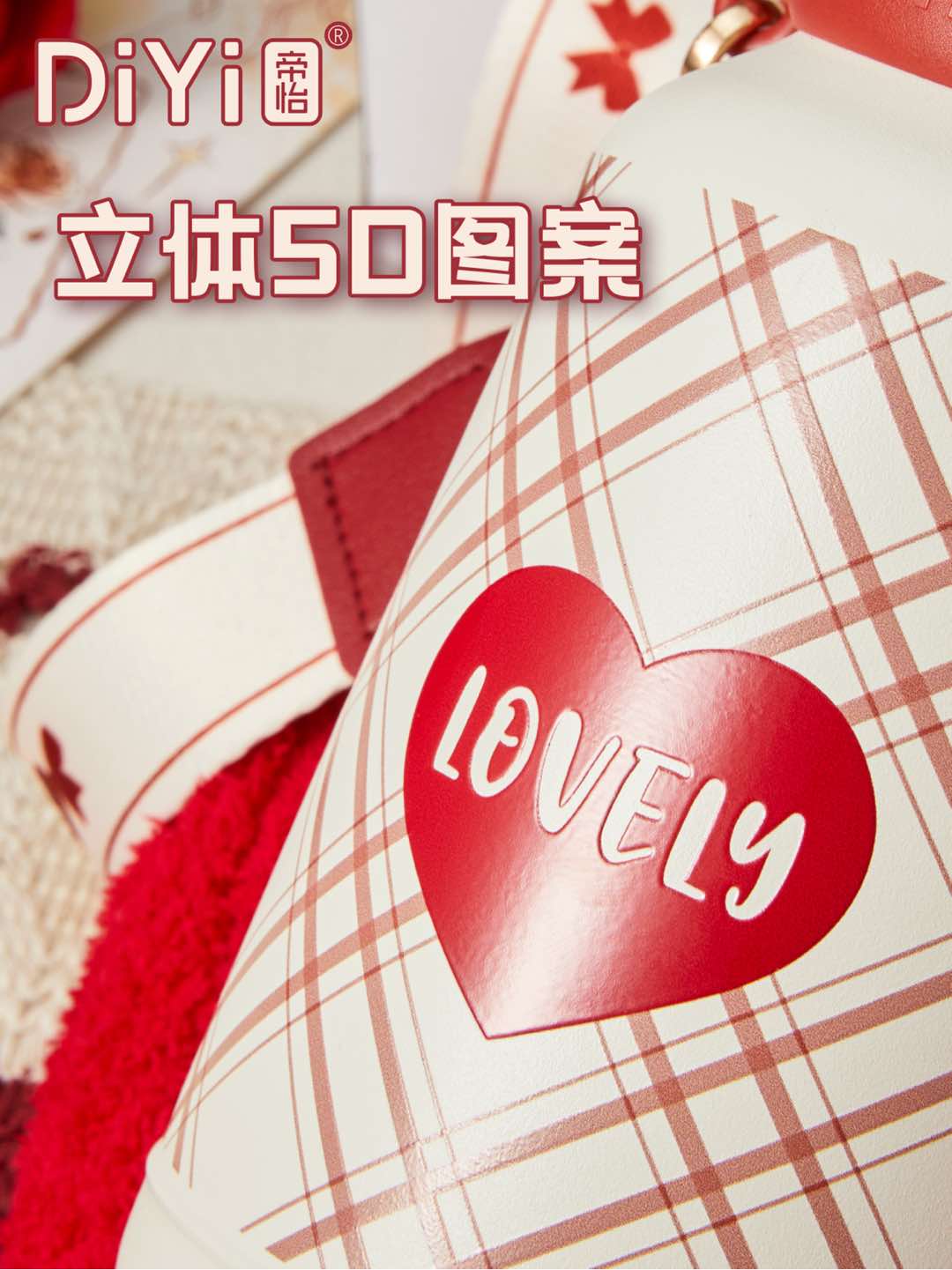 Diyi Heart Flower Series DY-BW1362 Diyi Double Drinking Handle Cup 900ml Large capacity, no need to worry about drinking. 5D three-dimensional pattern upgraded 316 stainless steel pic 4