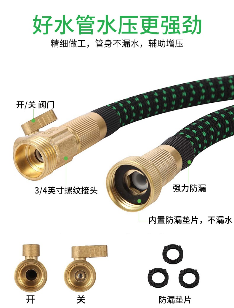 跨境伸缩花园水管garden hose园林浇花软管洗车高压水枪详情3