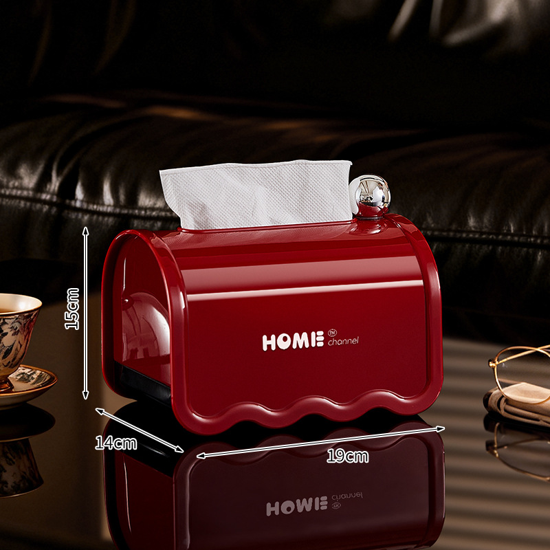 J06-7062 Tissue box, cream-style light luxury roll box, home desktop with spring tissue box Application Scenario