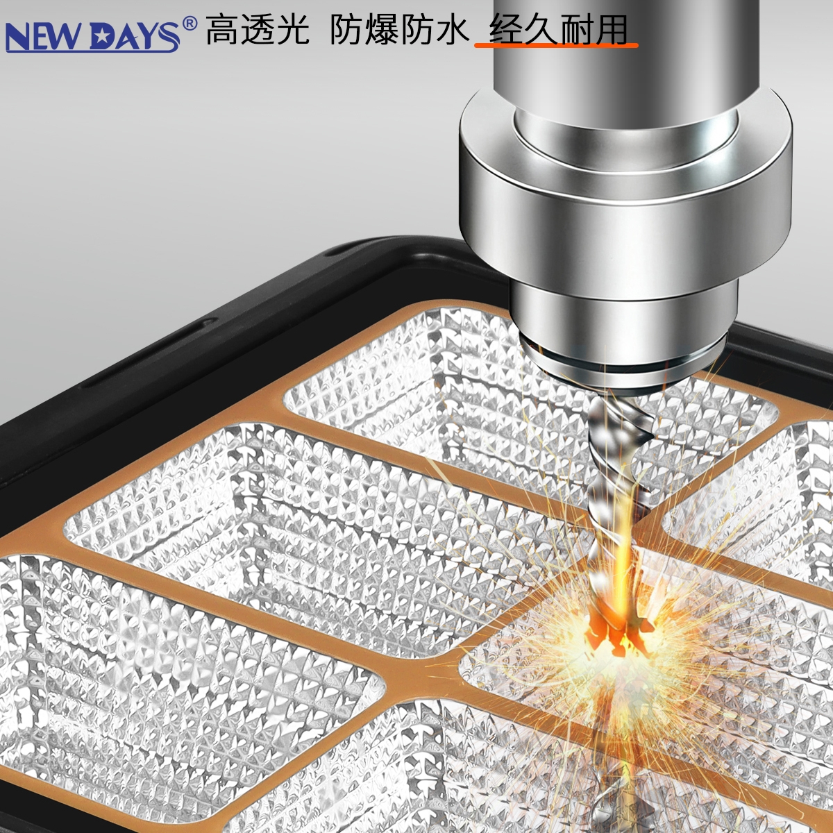 NEWDAYS marca transfronteriza nuevo LED solar luz de inundación luz de inundación IP67 impermeable a prueba de polvo hogar móvil inalámbrico iluminación de patio luz de emergencia luz de calle resaltada ahorro de energía ambiental Specification image