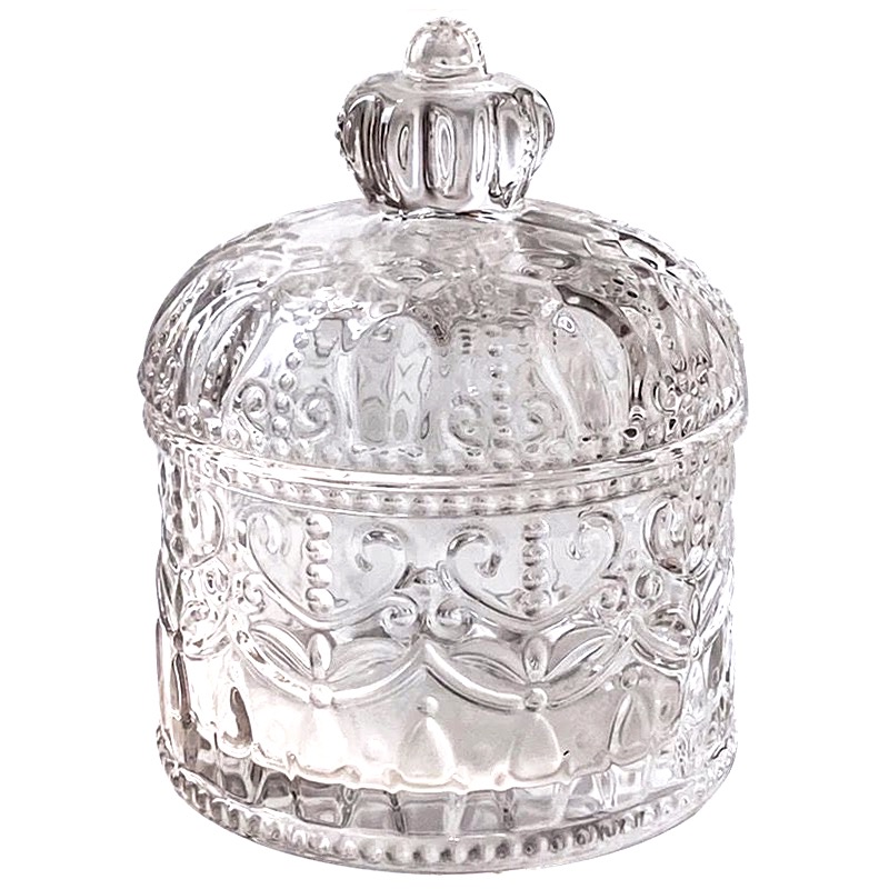 Crown storage jar, classic gift cake accessory jar, carved, retro court exquisite details Picture