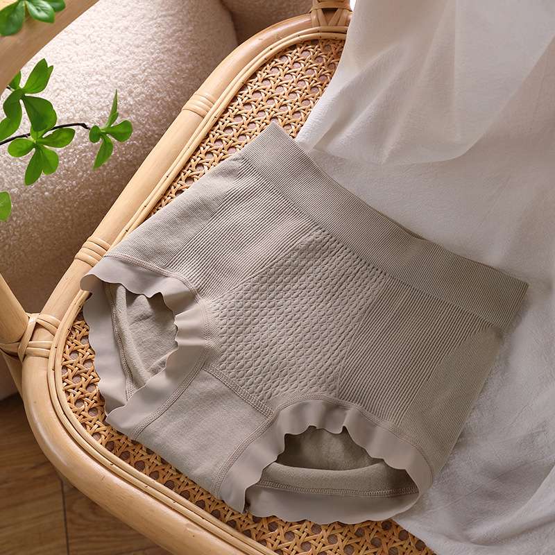 Seamless honeycomb mid-high waist, peachy buttocks, light tapered inner pants, seamless pure cotton bottom, comfortable and high-elasticity triangle pants, women's high waist, comfortable Item Picture