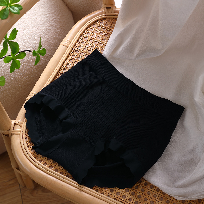 Seamless honeycomb mid-high waist, peachy buttocks, light tapered inner pants, seamless pure cotton bottom, comfortable and high-elasticity triangle pants, women's high waist, comfortable detail image 8