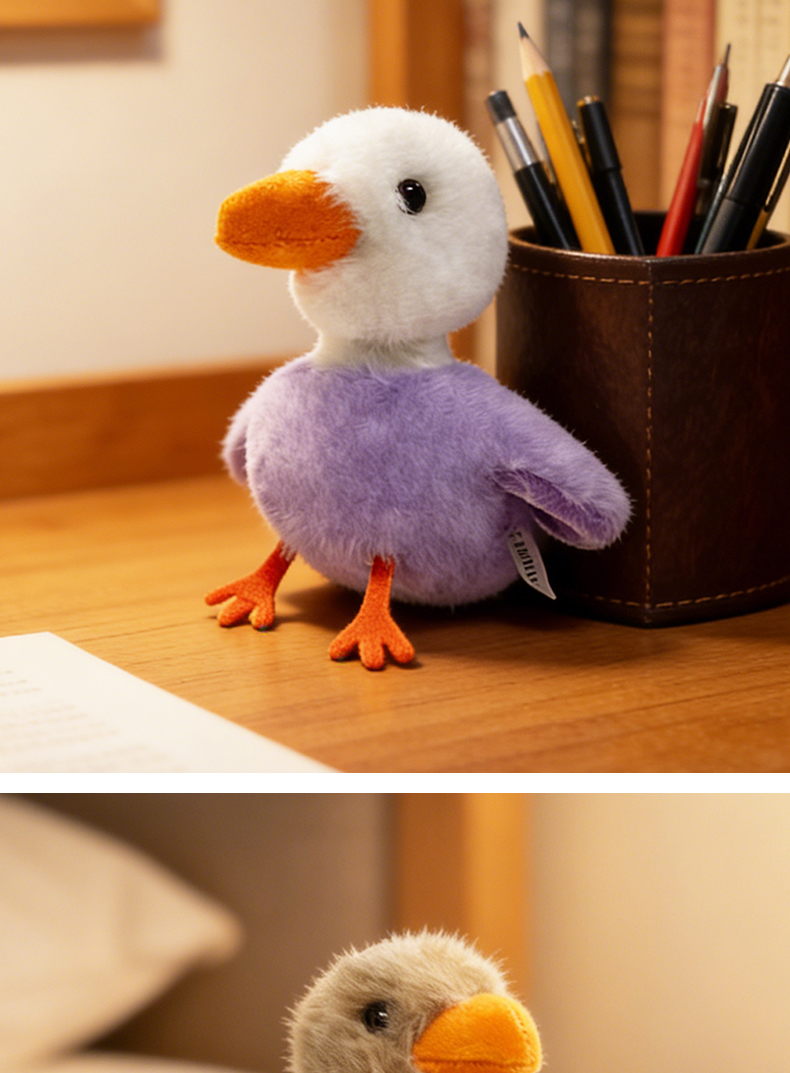 新款电动搞笑会复读唱歌学说话新型电子宠物小鸟小鸭子有情绪会生气毛绒挂件详情12