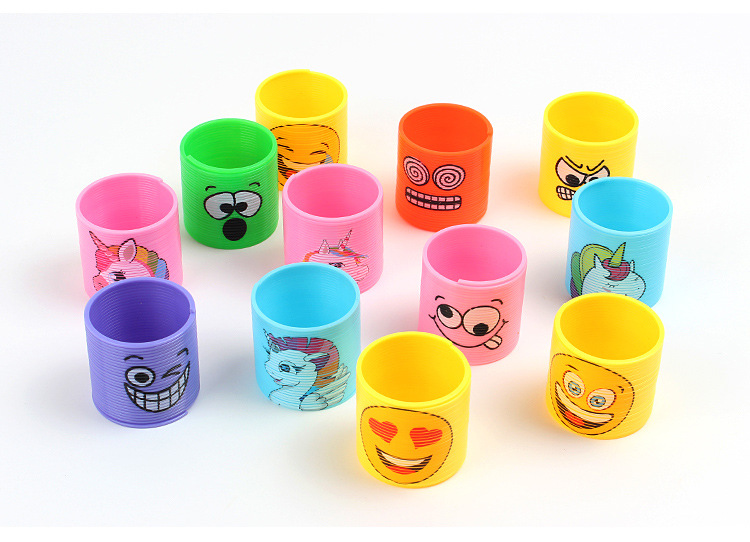 七彩弹簧圈儿童益智玩具迷你彩虹圈多色彩虹圈怀旧弹力圈笑脸混装奖品定制图案叠叠乐详情1