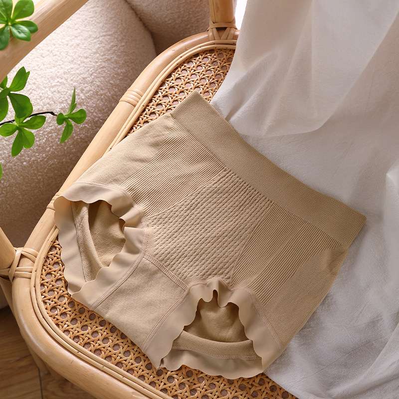 Seamless honeycomb mid-high waist, peachy buttocks, light tapered inner pants, seamless pure cotton bottom, comfortable and high-elasticity triangle pants, women's high waist, comfortable Specification image