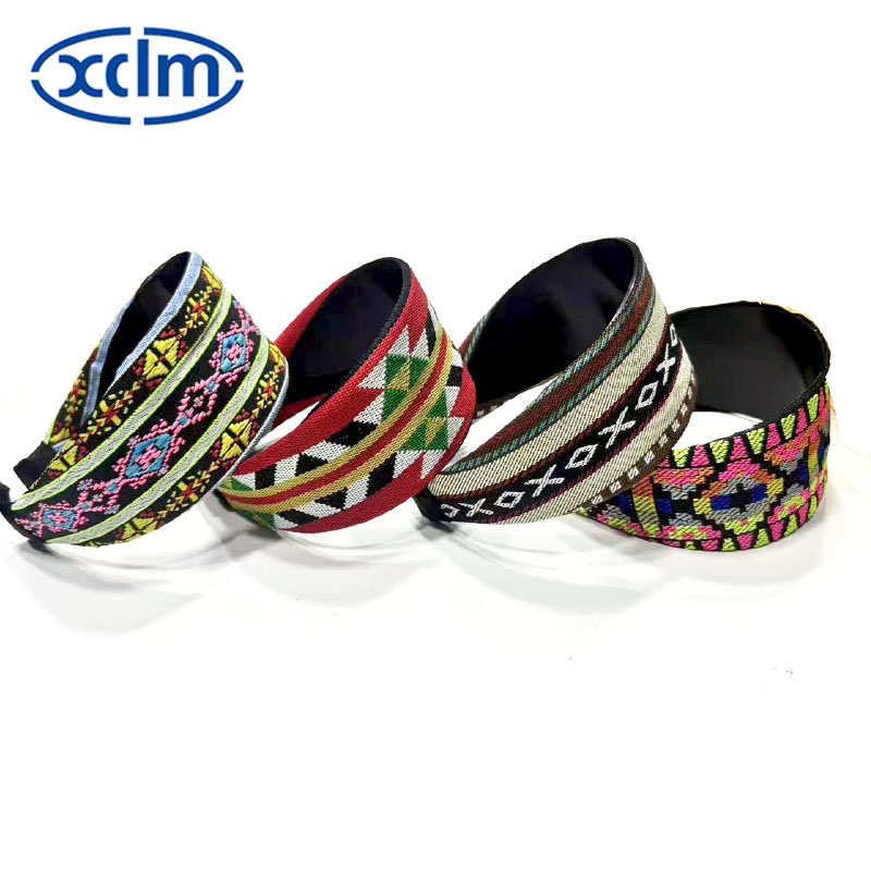 Retro hairpins, wide-brimmed hair bands, embroidered ethnic floral hair clips, new hair accessories, high head, widened and exquisite Specification image