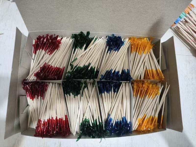 Cocktail creative birthday party Pearl fruit fork, disposable fruit skewer, wooden skewer decoration pic 2