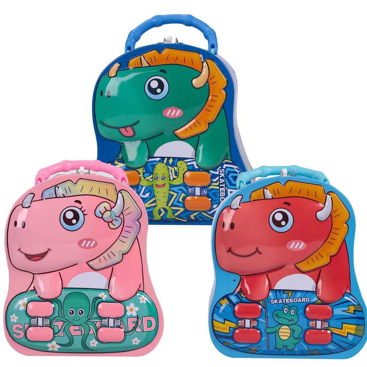 Decorative school New Year gift dinosaur with lock piggy bank children's creative wrought iron piggy bank full figure