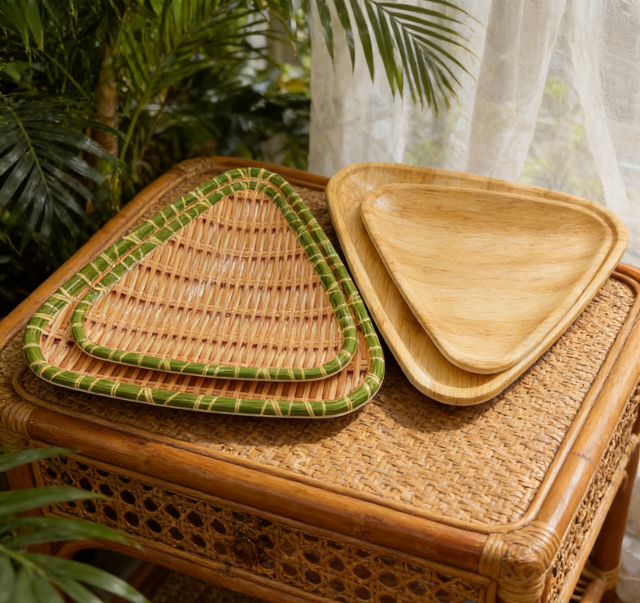 Melamine imitation bamboo fruit plate, heat-resistant and easy to clean, multi-purpose plate for guests, shock-resistant, melamine tray, home living room snack and fruit plate, wholesale imitation bamboo texture tableware Specification image
