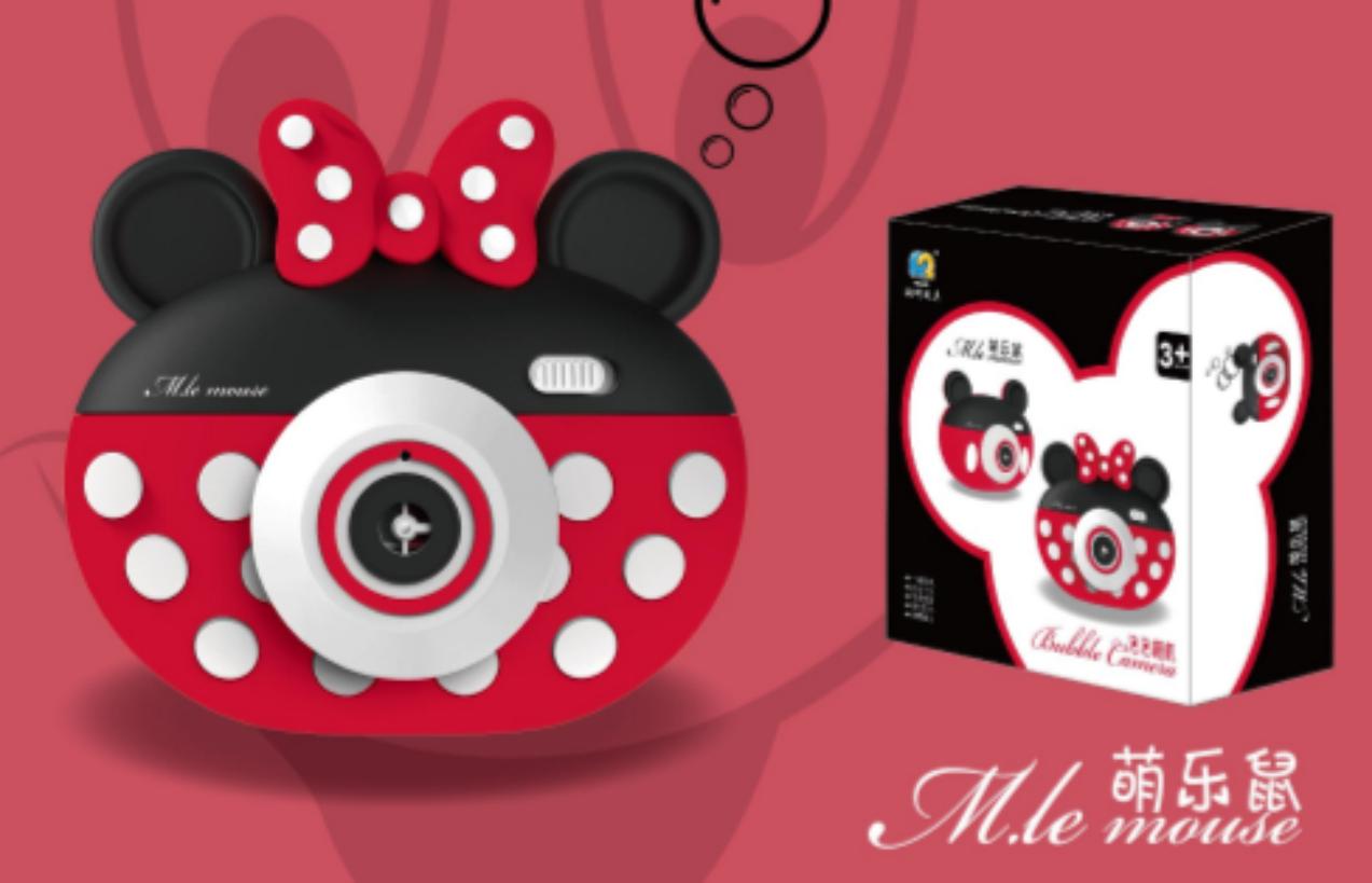 跨境电商爆款电动米妮相机泡泡机带灯光音乐全自动手持泡泡机玩具