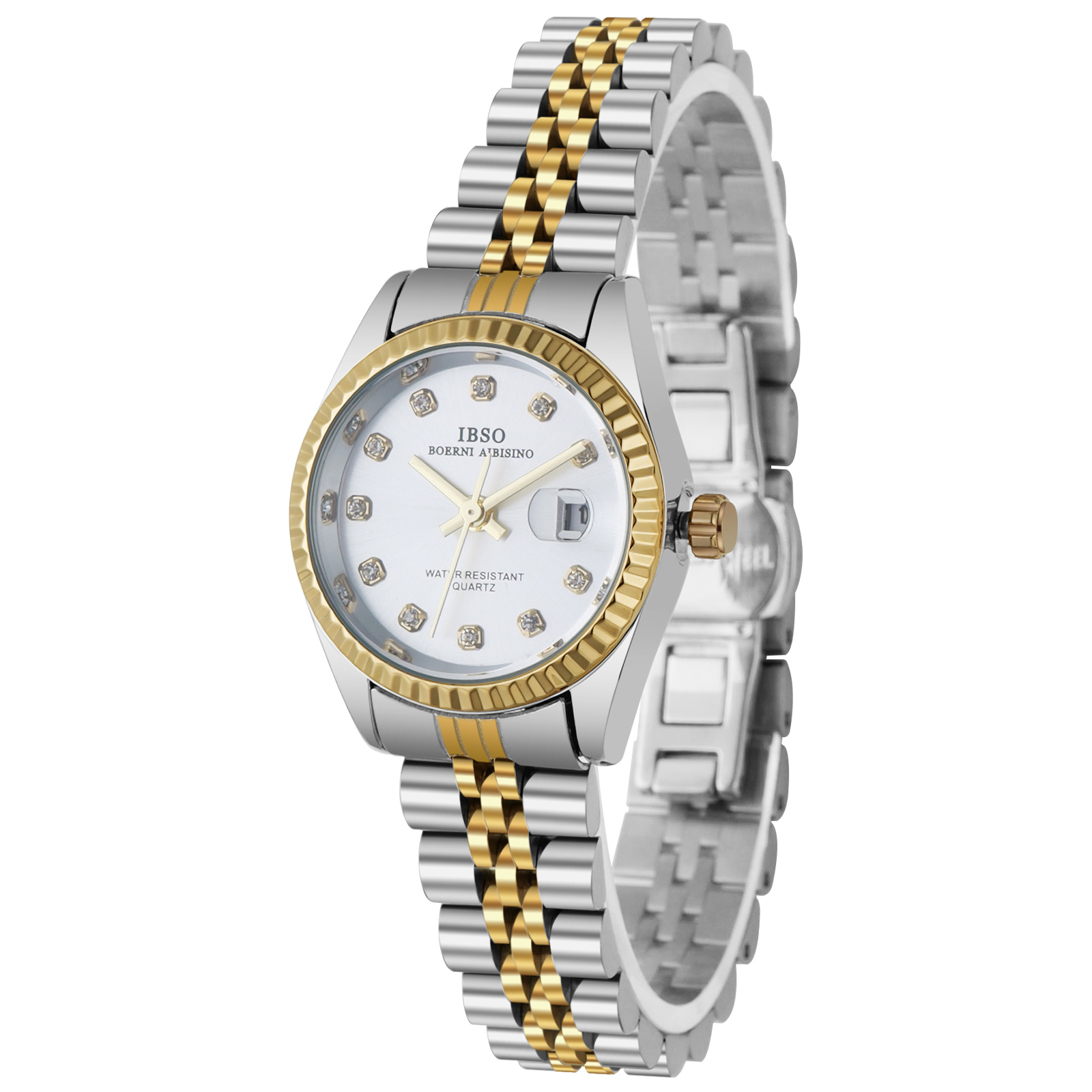 The manufacturer supplies IBSO steel band women's watch with diamond-encrusted calendar small dial for cross-border export 1172 Application Scenario