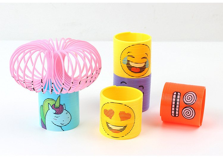 七彩弹簧圈儿童益智玩具迷你彩虹圈多色彩虹圈怀旧弹力圈笑脸混装奖品定制图案叠叠乐详情2