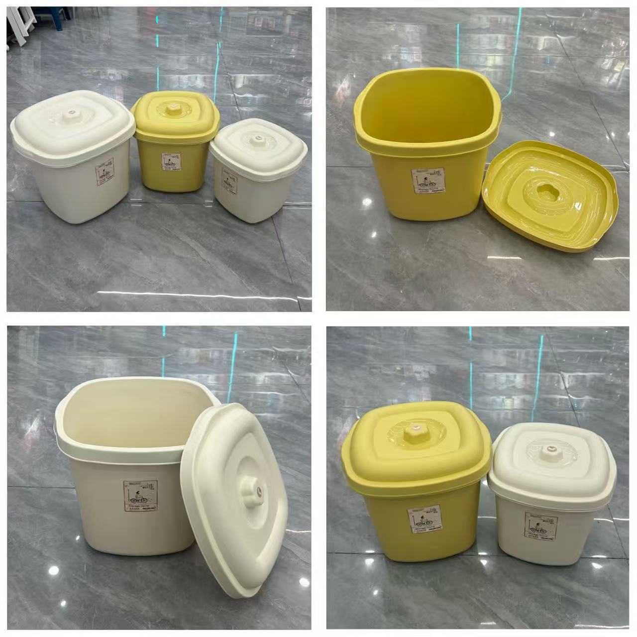 Food-grade rice bucket, household large-capacity, covered, moisture-proof, insect-proof and sealed flour and grain storage box Item Picture