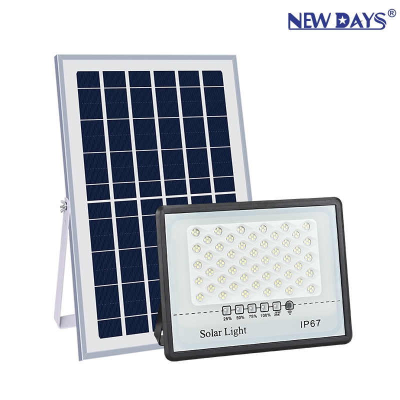 NEWDAYS brand cross-border new LED plastic solar floodlight private floodlight,IP67 waterproof and dustproof wireless mobile energy-saving and environmentally friendly high-brightness street lamp, home courtyard lighting emergency light