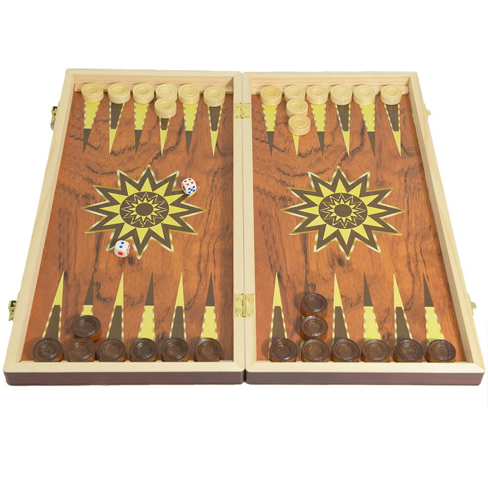 High-end wooden backgammon portable foldable multi-size casual entertainment chessboard wholesale, foreign trade puzzle party game Specification image