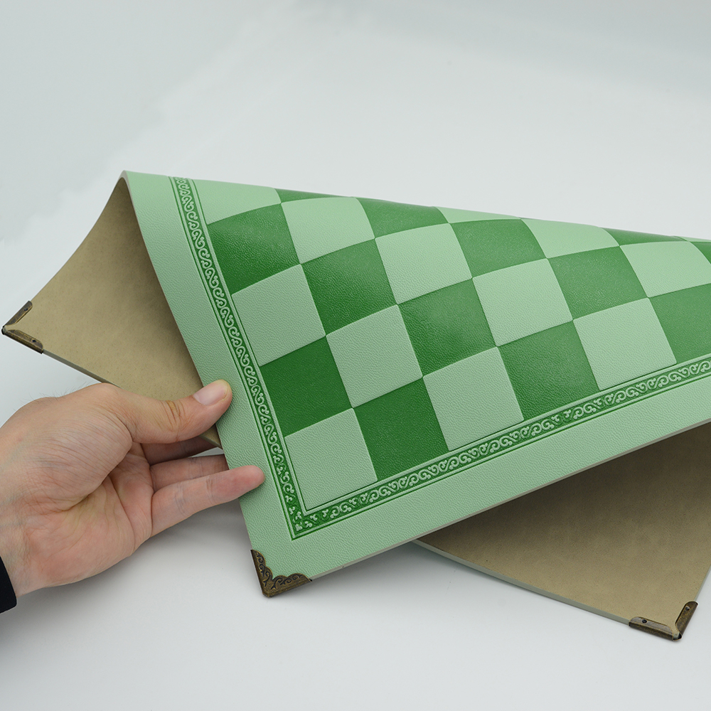 Multi-color chessboard placemat leather waterproof chess nine-color optional packaging chess and card game puzzle waterproof leather details Picture