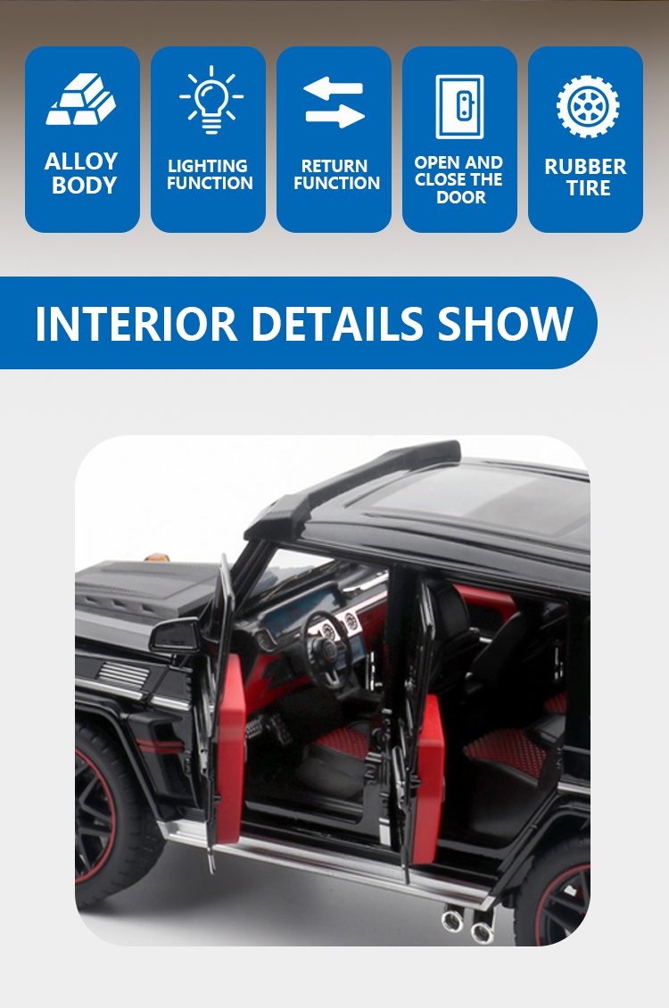 1:18 Mercedes-Benz Brabus spray simulation alloy car model, car model metal toy car ornament pic 2