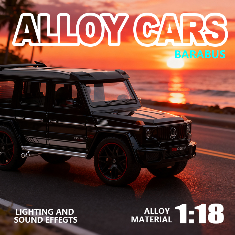 1:18 Mercedes-Benz Brabus spray simulation alloy car model, car model metal toy car ornament details Picture