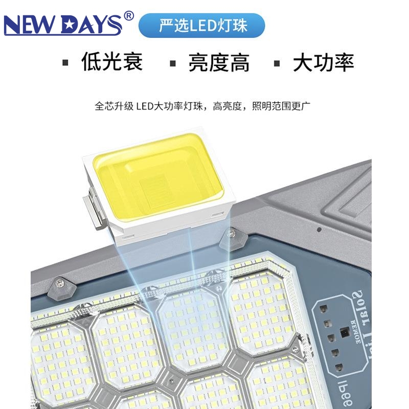 NEWDAYS brand cross border new LED split luz de calle solar, luz de calle ambiental destacada, luz de emergencia, luz de patio impermeable al aire libre Specification image