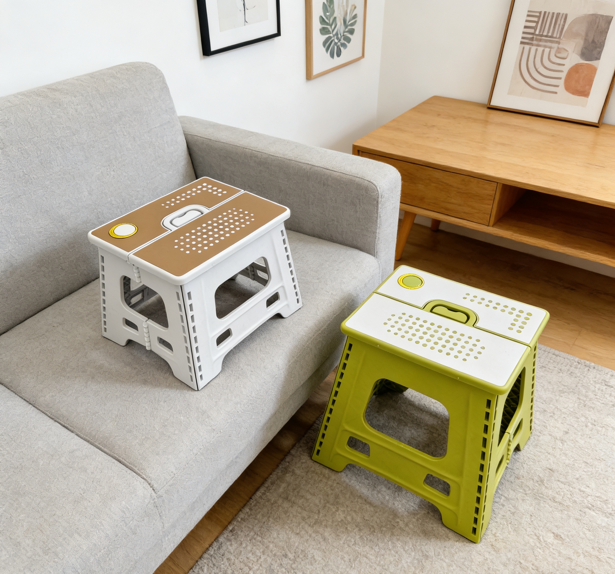 加厚PP塑料折叠凳成人承重省空间手提式小板凳批发 加厚塑料折叠凳家用便携省空间成人儿童防滑小板凳批发