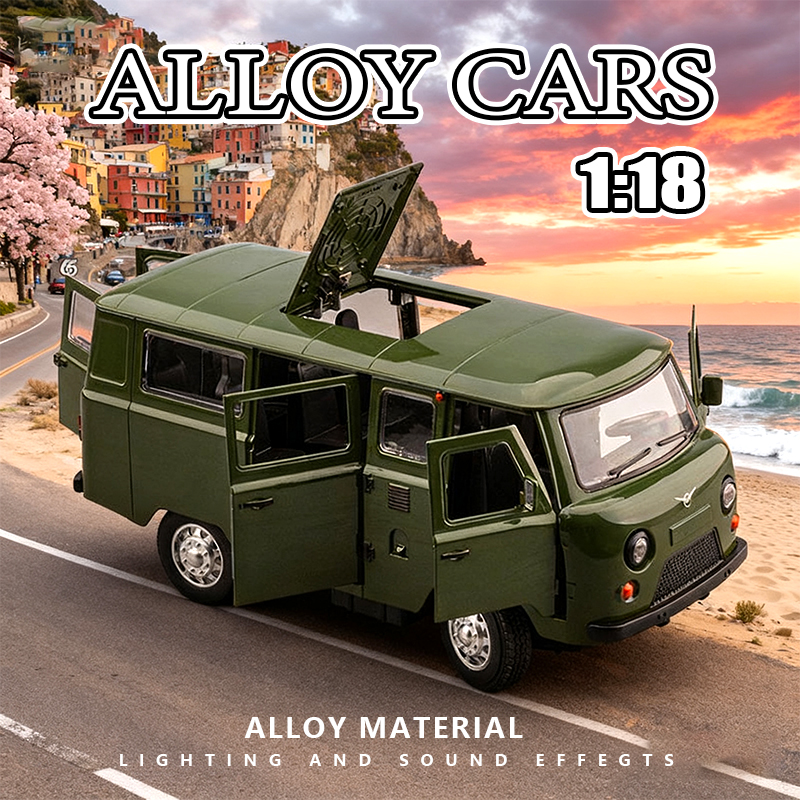 1:18 Russian Vaz Traveler Rebound Car children's toy van simulation alloy car model ornament details Picture