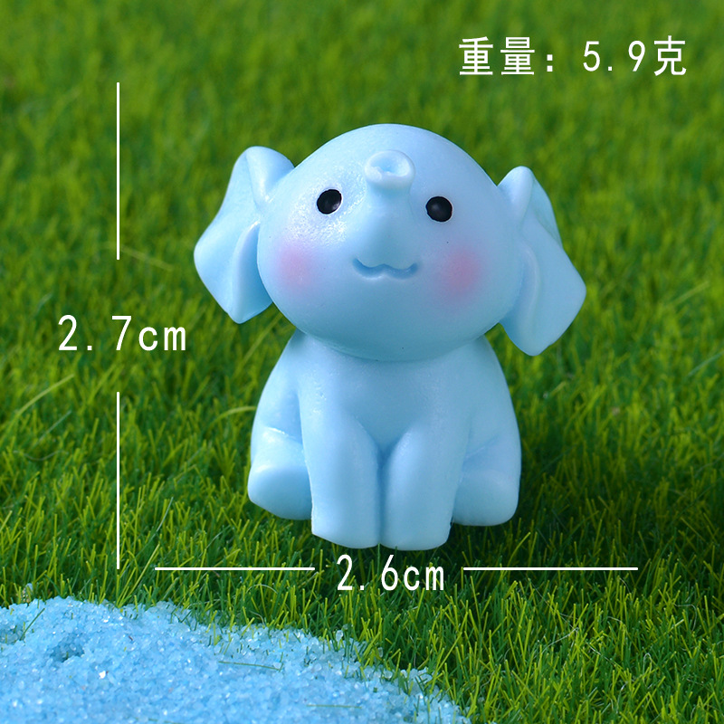Cross-border cartoon cute blue elephant micro-landscape desktop decoration small ornaments, mini elephant DIY small accessories details Picture