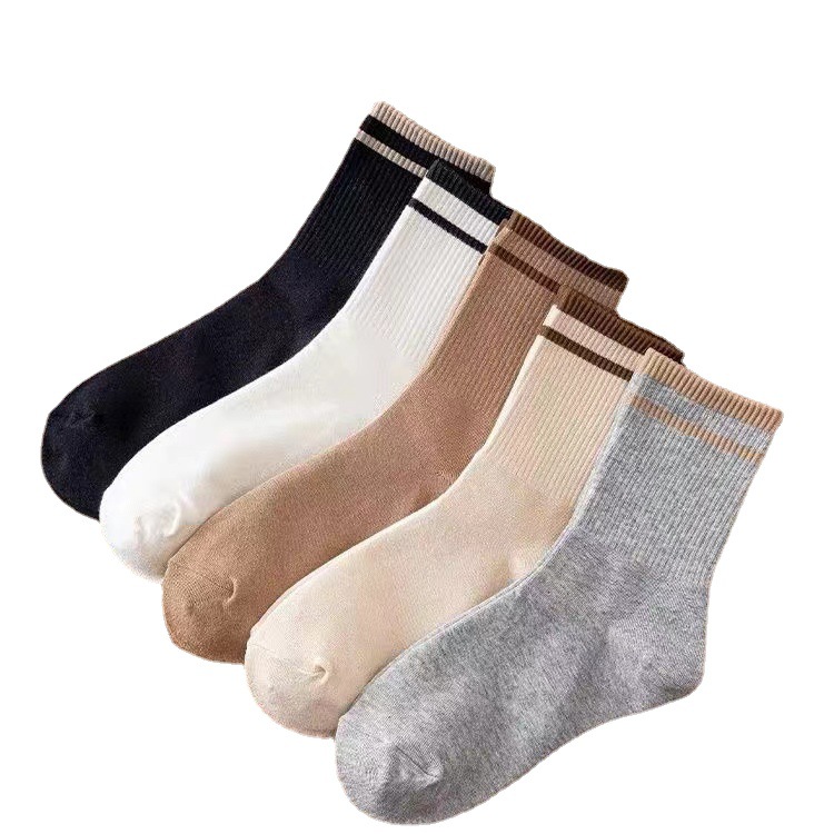 Korean-style cotton socks for both men and women, breathable and sweat-proof mid-calf, Instagram popular style, versatile winter trendy socks Item Picture