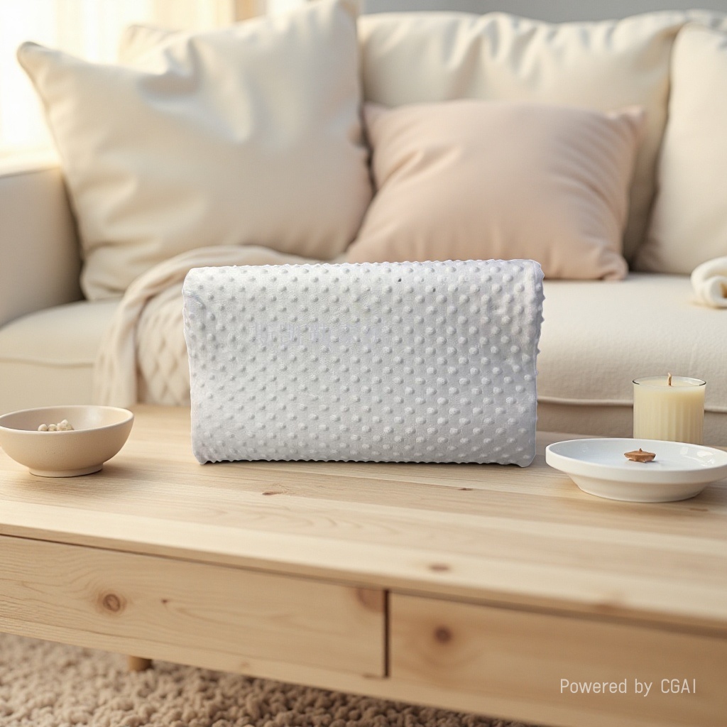 Memory pillow 5030 Arabic white bubble fabric knitted fabric high and low pillow slow rebound memory foam details Picture