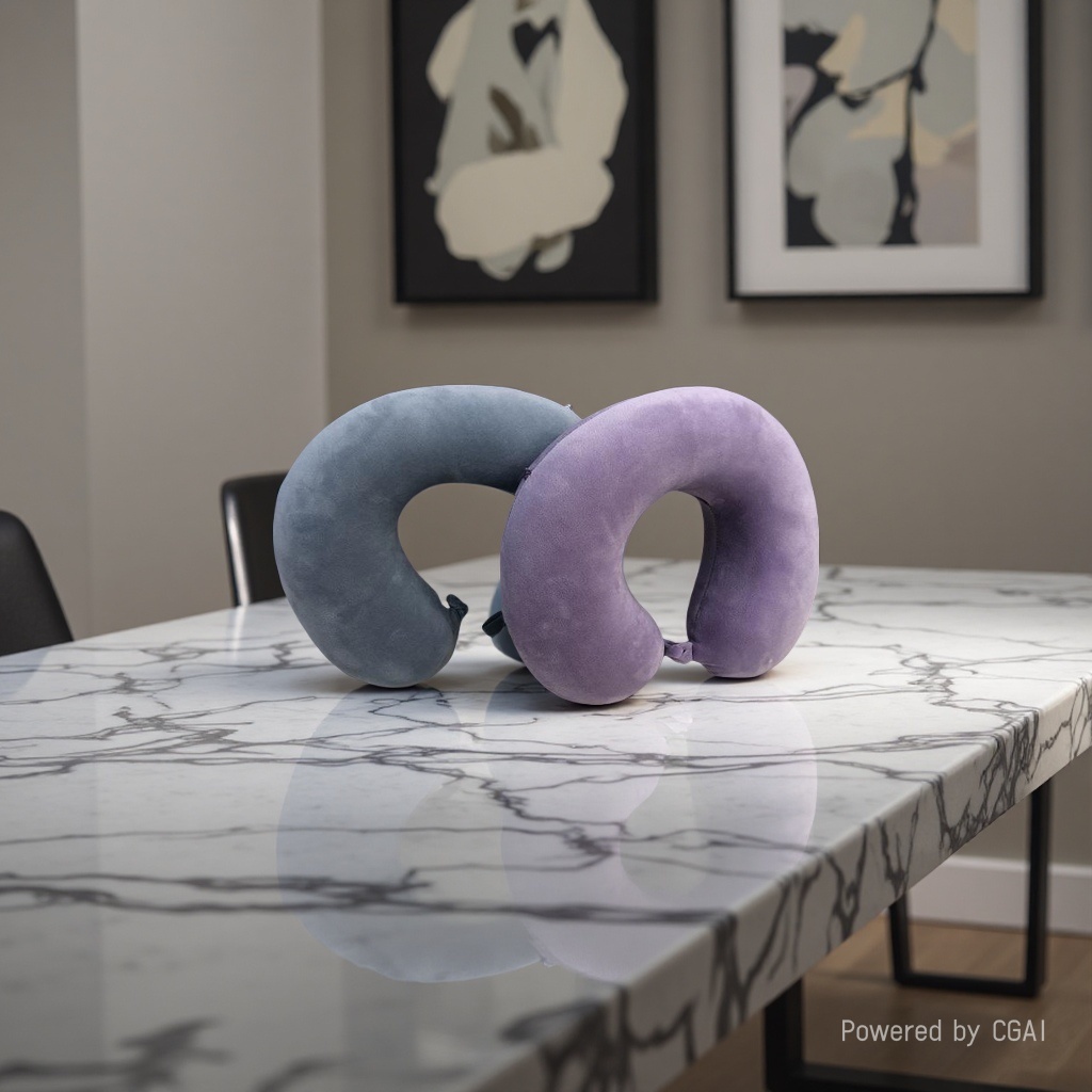 Automobile, airplane, travel supplies, Southeast Asian super soft fabric invisible zipper U-shaped memory foam neck pillow, neck rest details Picture