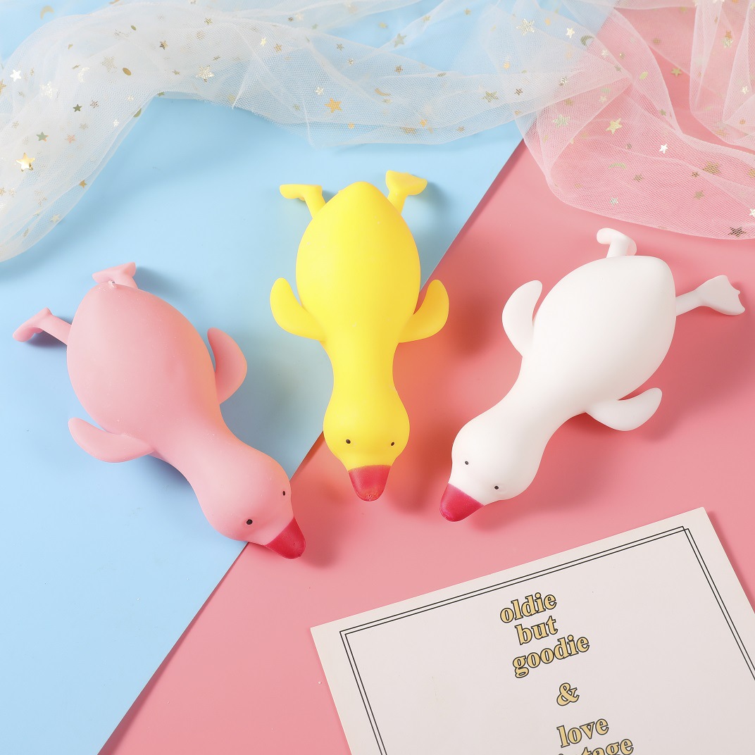 Release the big white goose, the Internet celebrity stress-relieving duck, the cartoon papa duck, the cute vinyl slow-rebound stress-relieving toy wholesale Specification image