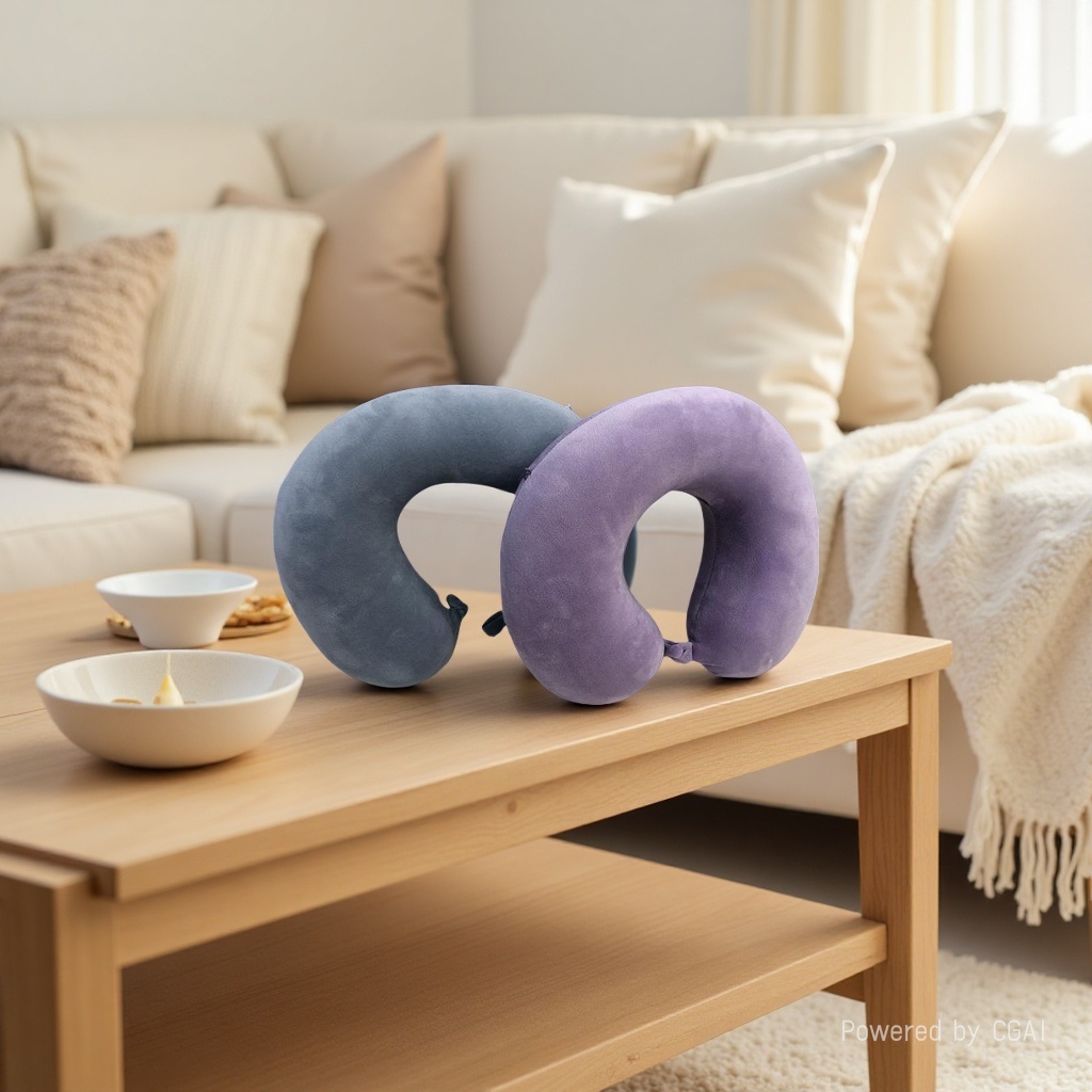 汽车飞机旅游用品东南亚超柔布隐形拉链U型记忆棉颈枕脖子靠枕