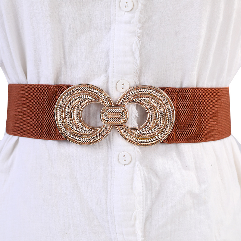 Cross-border elastic belt, women's PU leather 8-shaped buckle, decorative dress, wholesale waist belt Application Scenario