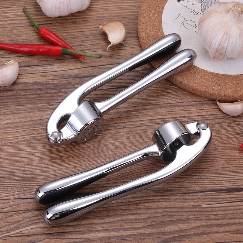 Zinc alloy water drop handle garlic press, garlic tamper, mud press and garlic peeler Specification image