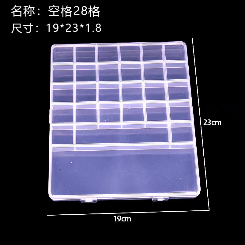 Plastic PP storage box with 10 compartments, 12 compartments, 15 compartments, 18 compartments, 20 compartments, 24 compartments and 28 compartments, transparent fixed plastic storage grid box