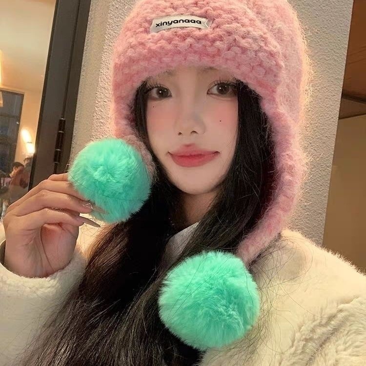 Autumn and winter knitted caps for women in 2025: Cute, versatile, warm, windproof, ear-protecting, headband, ballack cap details Picture