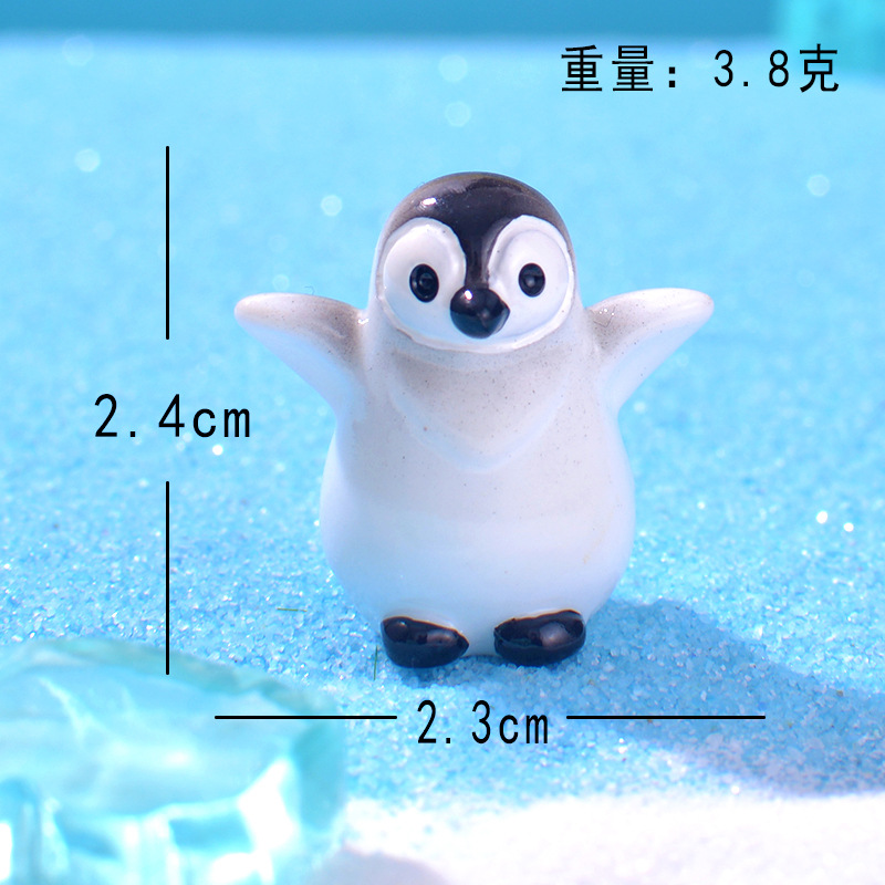 Cross-border cute winged penguin micro-landscape snow scene ornaments, Christmas landscape decoration accessories