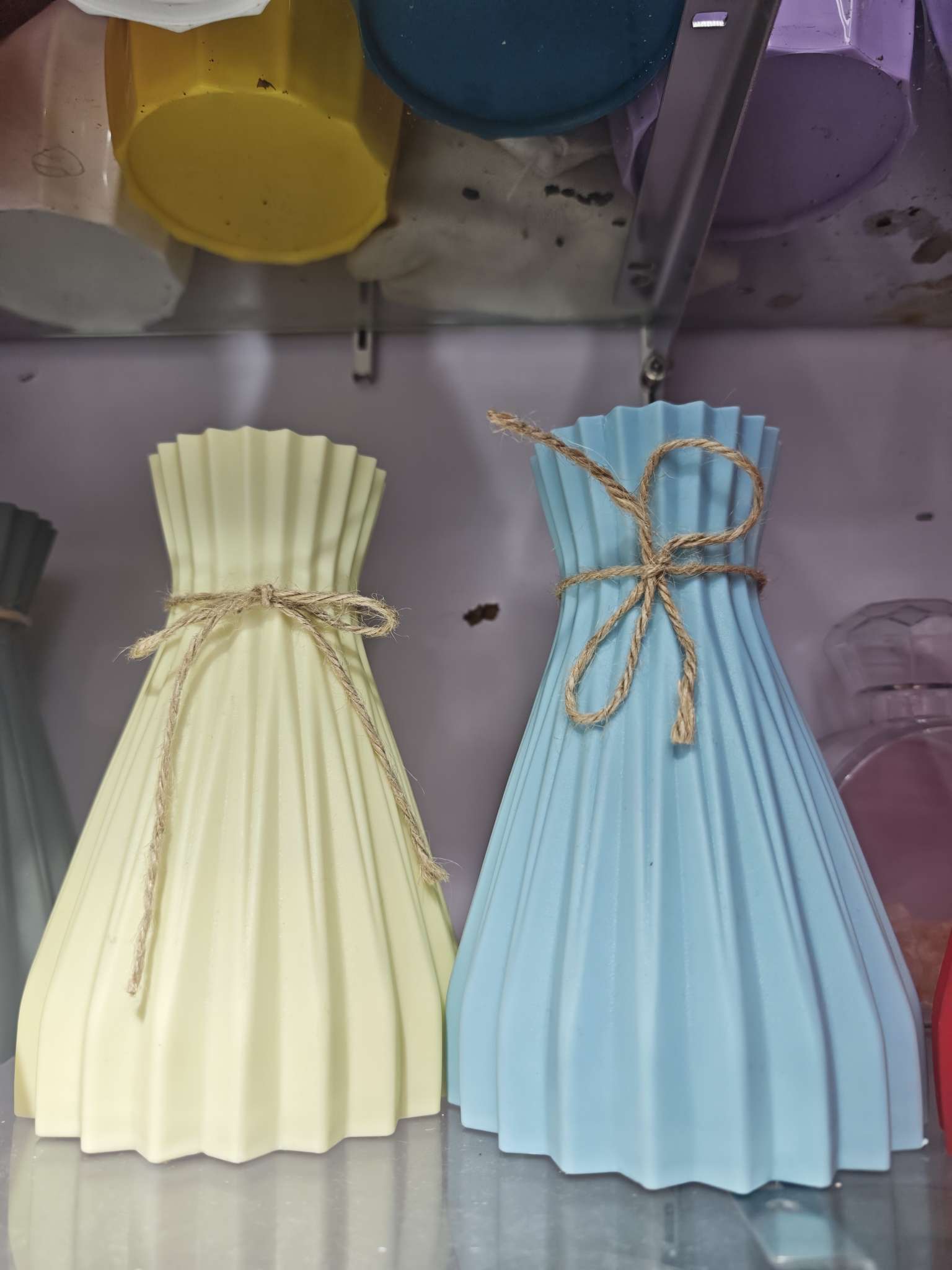 Artificial flowers, artificial flower desktop plastic vase ornaments, imitation ceramic plastic vases detail image 7