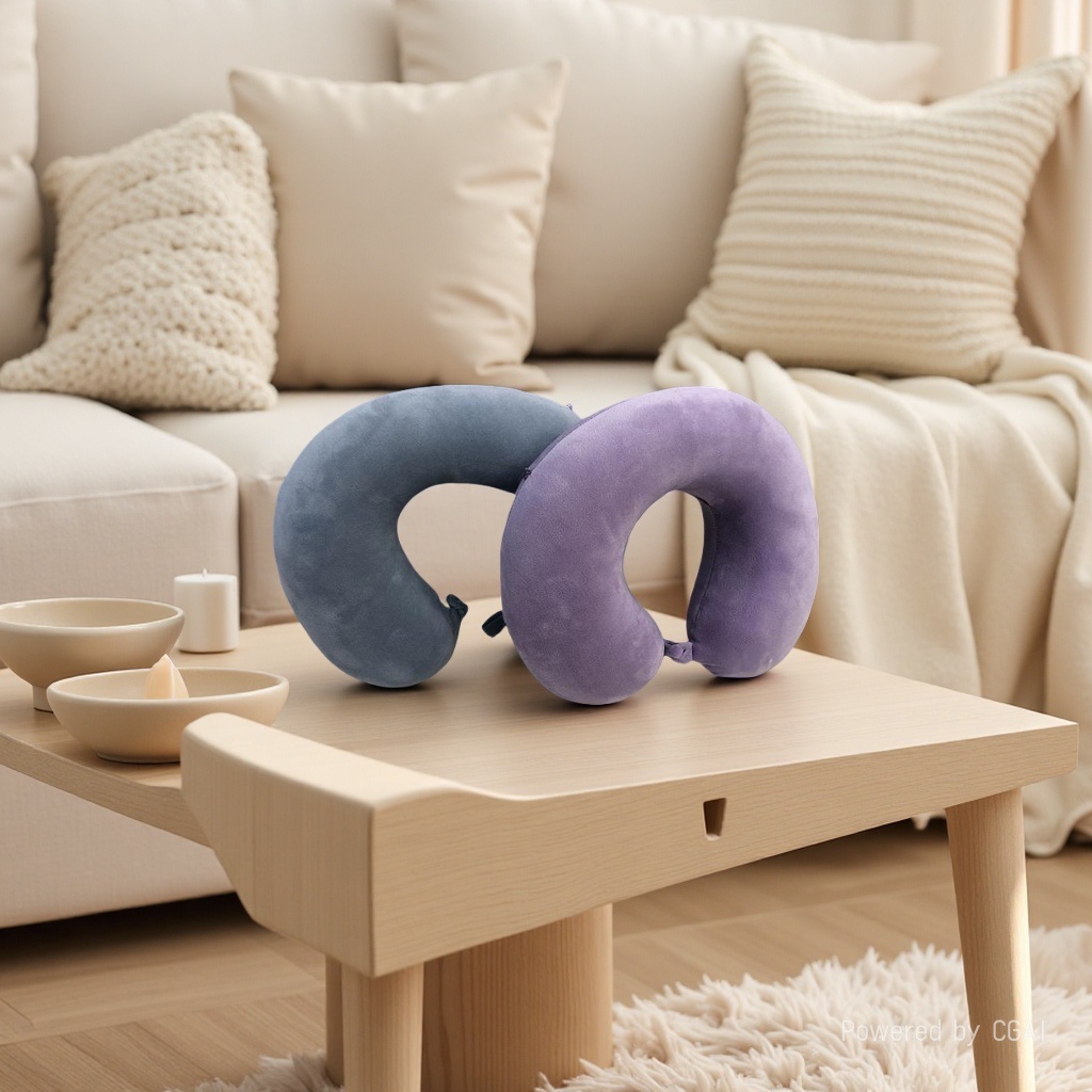 Automobile, airplane, travel supplies, Southeast Asian super soft fabric invisible zipper U-shaped memory foam neck pillow, neck rest Specification image