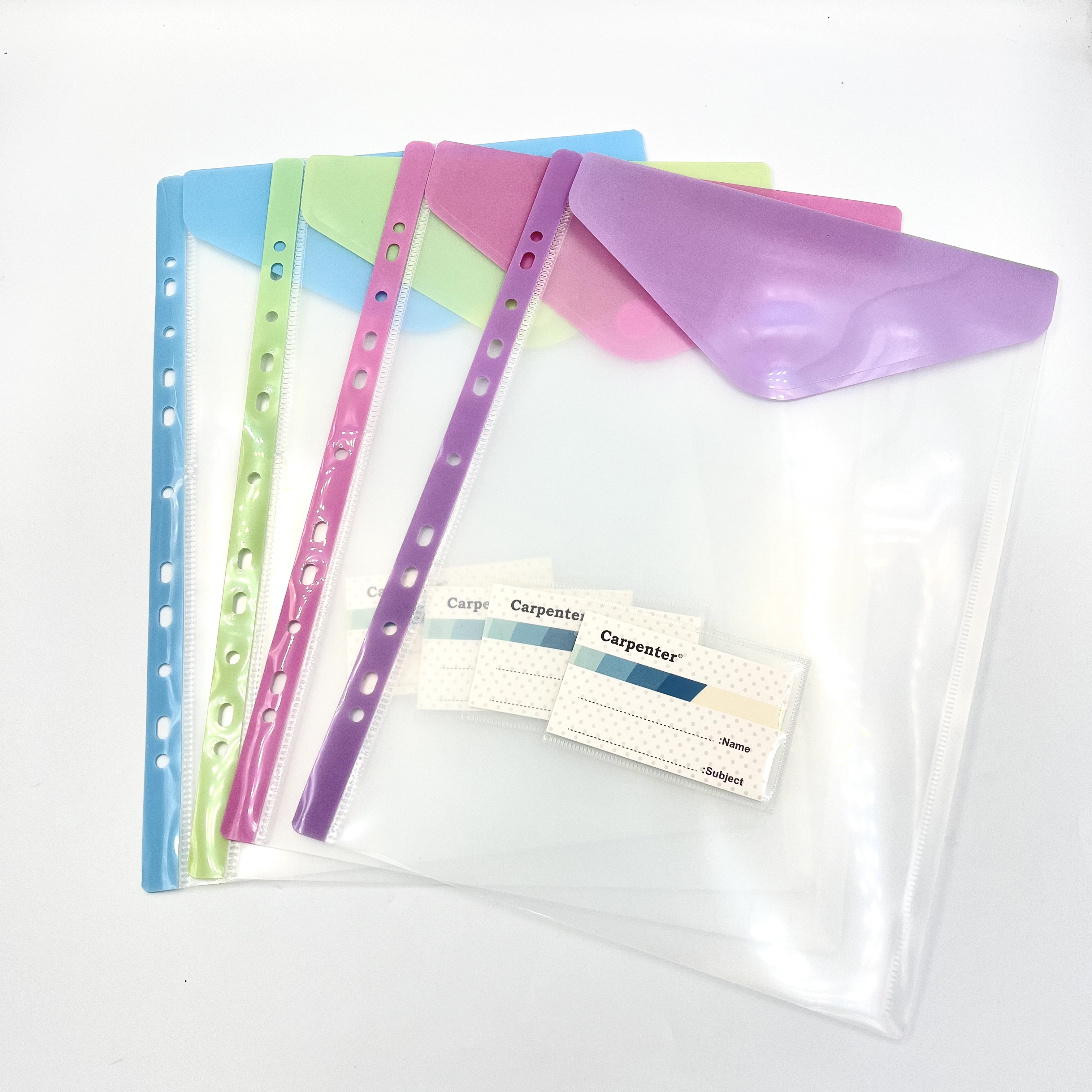 Vertical eleven-hole Velcro file bag, information bag and student storage bag