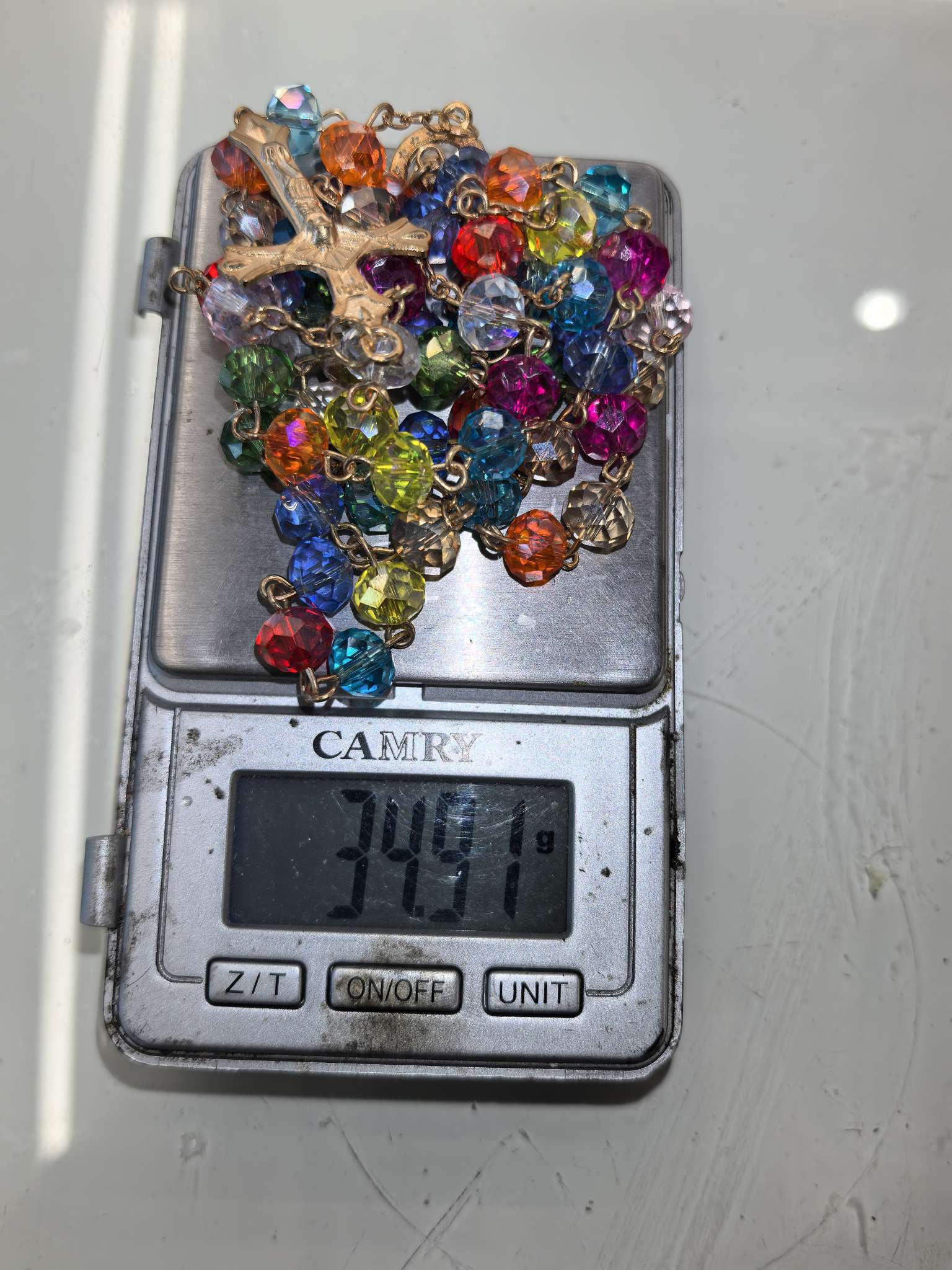 2025.12份七彩水晶新款创新项链好看好看白底实物图