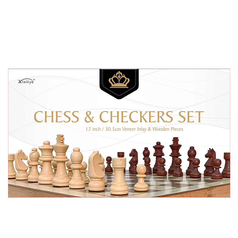 Two-in-one non-magnetic chess checkers, wooden with double back, professional-grade board game toys manufacturer for export Application Scenario