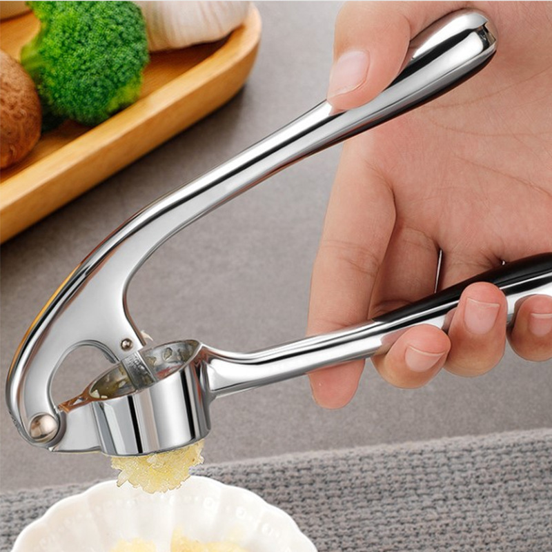 Zinc alloy water drop handle garlic press, garlic tamper, mud press and garlic peeler details Picture