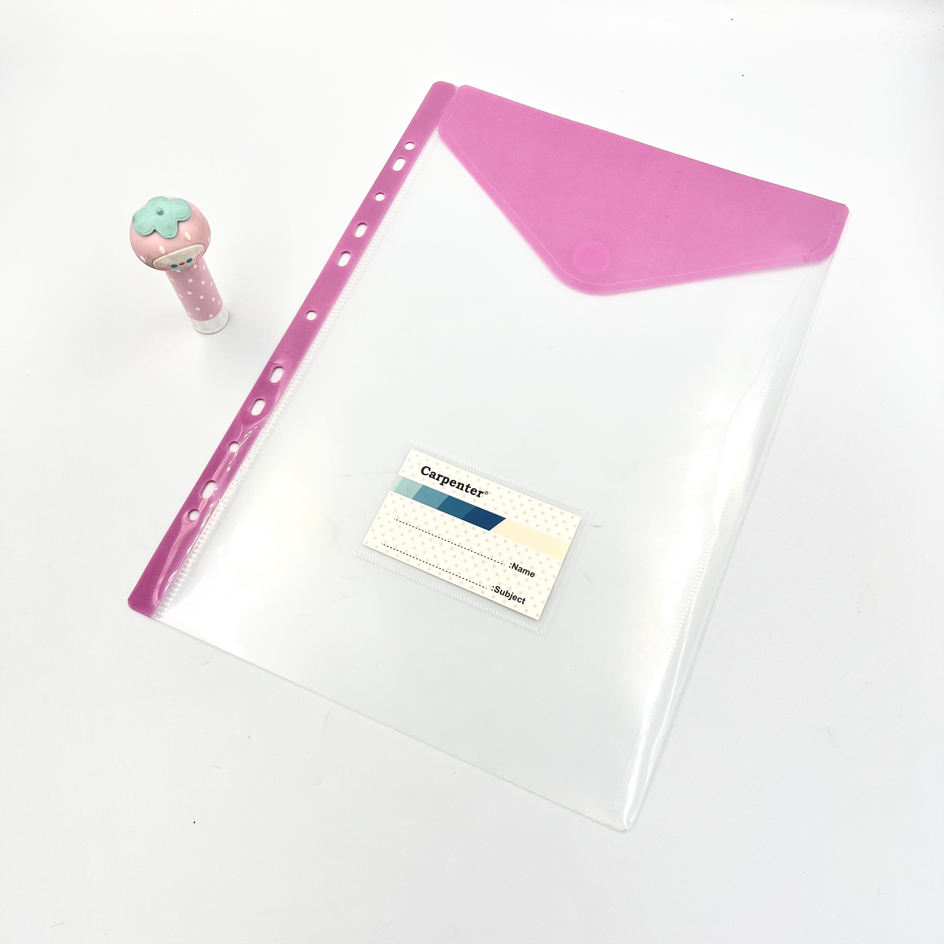 Vertical eleven-hole Velcro file bag, information bag and student storage bag Application Scenario