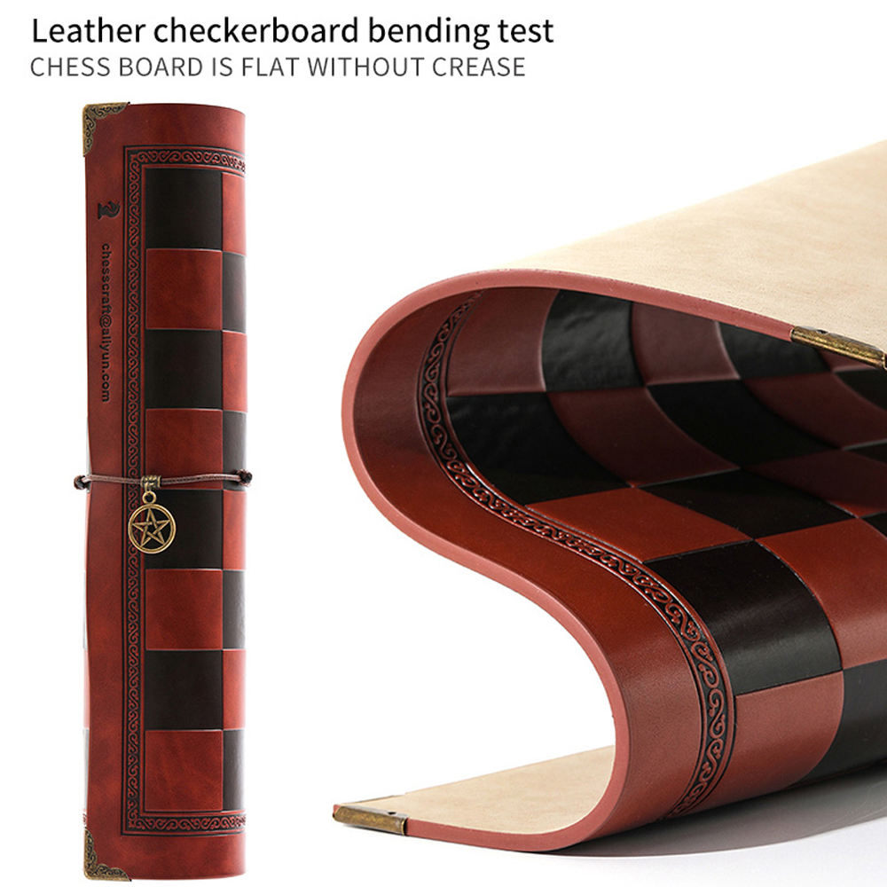 Multi-color chessboard placemat leather waterproof chess nine-color optional packaging chess and card game puzzle waterproof leather Item Picture