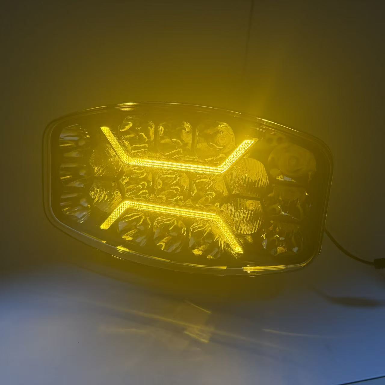 9-inch Ouka spotlights, truck and cargo roof lights, high-power dual-color high and low beam searchlights, off-road vehicle front bumper lights Specification drawing