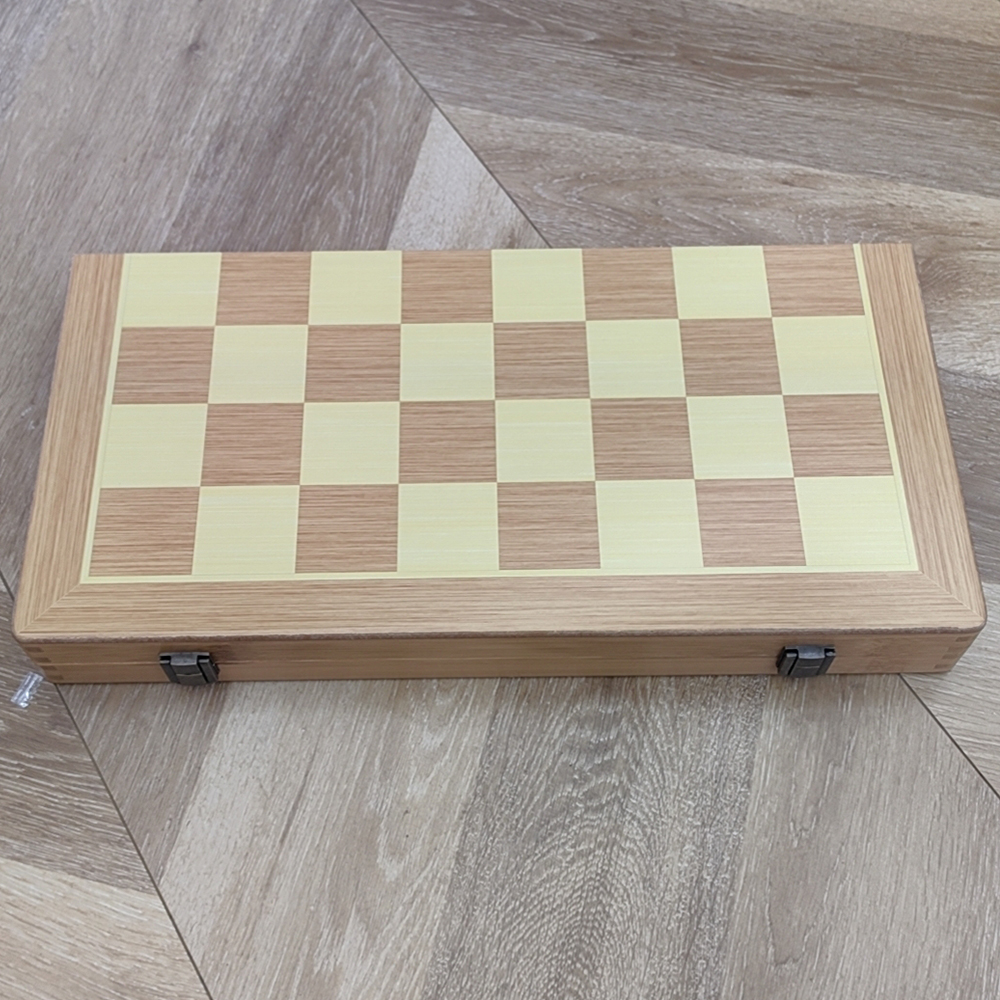 Two-in-one non-magnetic chess checkers, wooden with double back, professional-grade board game toys manufacturer for export Specification image