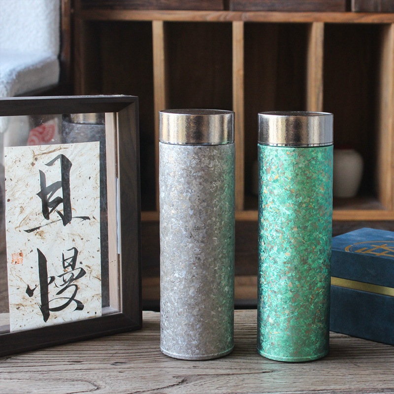 纯钛保温杯茶水分离礼品便携车载男女士高档水杯内外钛杯500ML