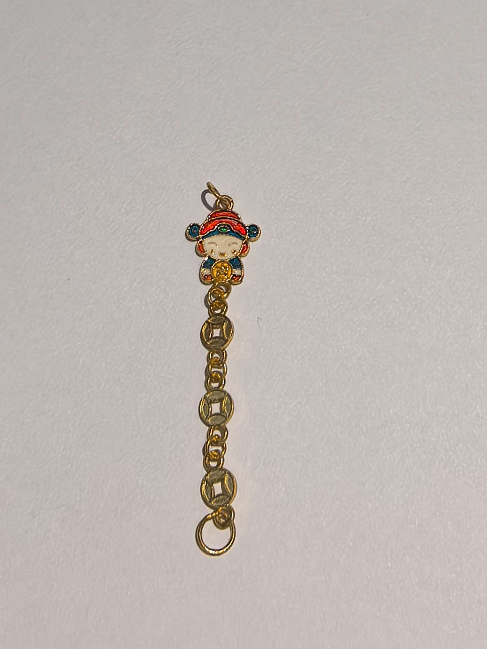 s925 Silver Auspicious Fortune God Coin Tail Chain p3175