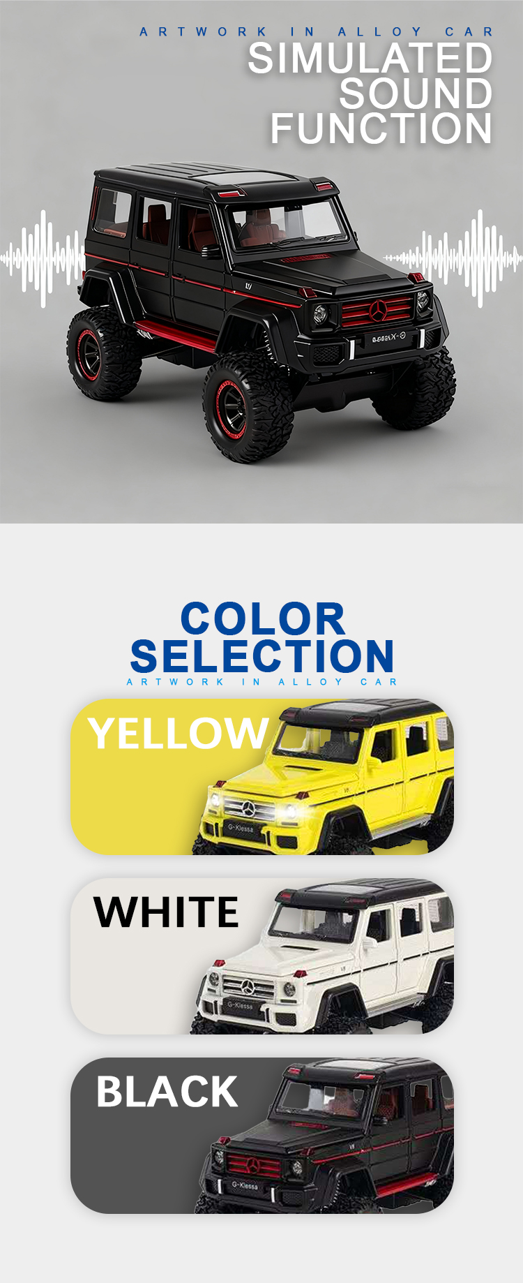 1:32 Mercedes-Benz G500 alloy off-road vehicle model G-Class Mercedes-Benz revamped G-Class simulation car toy boy pic 3